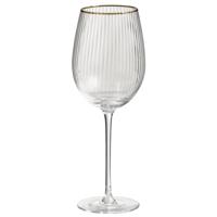 Leen Bakker - Wijnglazen Camille - /goudkleur - 570 Ml - 2 Stuks - Glas - Transparant - B25.5 Cm