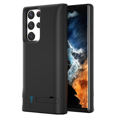 Lunso - Battery Power Case hoes - Samsung Galaxy S22 Ultra - 5000 mAh - Zwart
