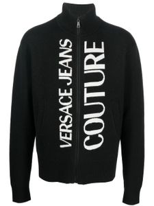 Versace Jeans Couture cardigan zippé à logo brodé - Noir