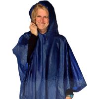 Blauwe regenponcho met capuchon voor volwassenen One size  -