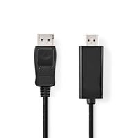 DisplayPort-Kabel | DisplayPort Male | HDMI Connector | 1080p | Vernikkeld | 3.00 m | Rond | PVC | Zwart