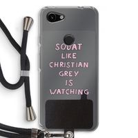 Christian Grey: Pixel 3a Transparant Hoesje met koord