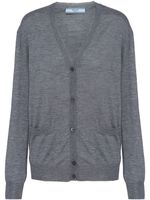 Prada cardigan en cachemire mélangé à col v - Gris