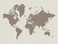 Kunstdruk World Map Contemporary Stone 60x80cm
