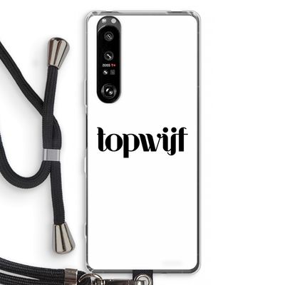 Topwijf Wit: Sony Xperia 1 III Transparant Hoesje met koord