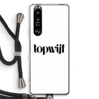 Topwijf Wit: Sony Xperia 1 III Transparant Hoesje met koord