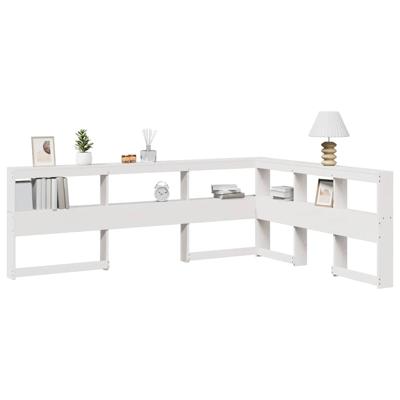 Boekenkast Hoofdeinde L-vormig 140 cm massief grenenhout wit