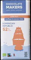 Reep tres hombres 52% melk cacaonibs & koffie bio 80 Gram
