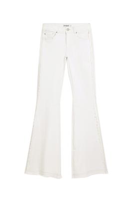 Uitgefranste flare spijkerbroek - WHITE - 44