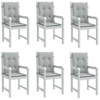 VidaXL Stoelkussens 6 st lage rug 100x50x4 cm stof lichtgrijs