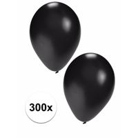 Feest ballonnen - zwart - 300x stuks - ca. 27 cm - verjaardag versiering