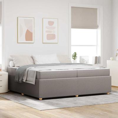 Bedframe met matras met matras Taupe 200 x 200 cm Stof