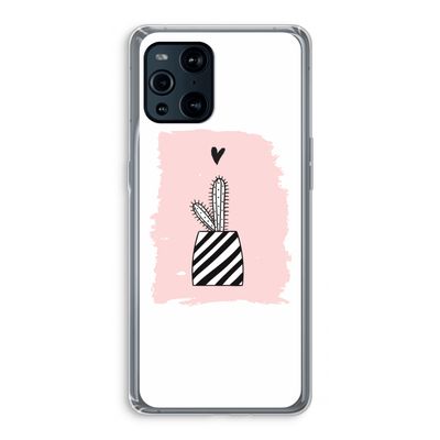 Zwart-wit cactus: Oppo Find X3 Pro Transparant Hoesje