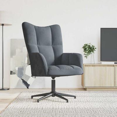 Relaxstoel fluweel donkergrijs