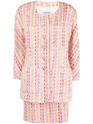 CHANEL Pre-Owned tailleur-jupe en tweed (années 1980) - Rose