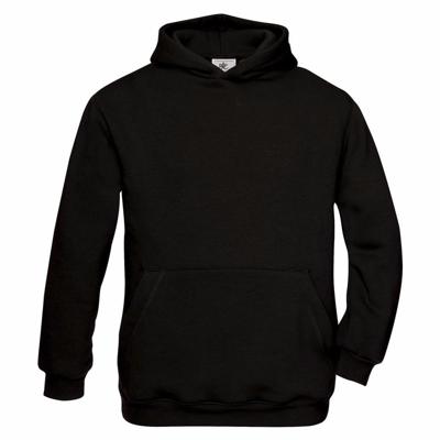 B&C Hooded Sweater - zwart - vest met capuchon - kinderen