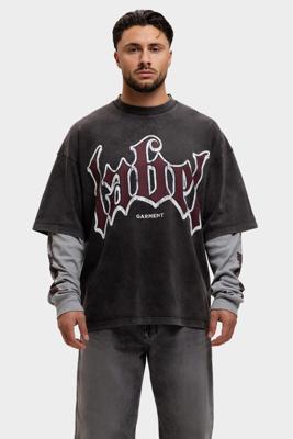 Label Garment Double Layered T-Shirt Grijs - Maat S - Kleur: Grijs | Soccerfanshop