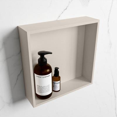 Mondiaz Easy nis 29.5x29.5x8cm - inbouw/opbouw - 1 open vak - Solid surface - Linen M80011Linen/Linen