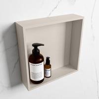 Mondiaz Easy nis 29.5x29.5x8cm - inbouw/opbouw - 1 open vak - Solid surface - Linen M80011Linen/Linen
