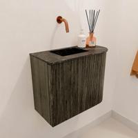 Toiletmeubel Mondiaz Joya Dlux | 51.6 cm | Meubelkleur Shadow | Faye wastafel Lava Wasbak Links | Zonder kraangat(en)