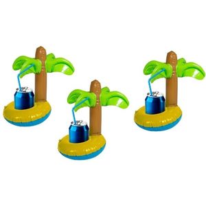 3 Opblaasbare blikjes houders palmboom 22 cm   -