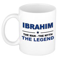 Naam cadeau mok/ beker Ibrahim The man, The myth the legend 300 ml - Naam mokken - thumbnail