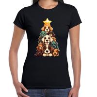 Kerst T-shirt voor dames - kerstboom van hondjes - zwart - kersthondjes - Kerstmis Kerst T-shirt voor dames - kerstboom van hondjes - zwart - kersthondjes - Kerstmis