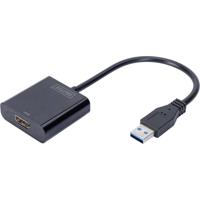 Digitus DA-70841 USB 3.2 Gen 1 (USB 3.0) / HDMI Adapter [1x USB 3.2 Gen 1 stekker A (USB 3.0) - 1x HDMI-bus] Zwart Afgeschermd 15.00 cm - thumbnail