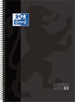 Oxford School Classic Europeanbook spiraalblok, ft A4+, 160 bladzijden, geruit 5 mm, zwart - thumbnail