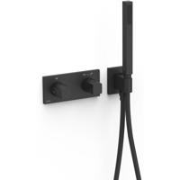 Douchekraan Tres B-System | Inbouw | Thermostaatkraan | Excl.Inbouwdeel | 2-weg | Rechthoek | Zwart mat