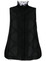 SHIATZY CHEN chemise bordée de dentelle à design sans manches - Noir