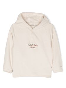 Calvin Klein Kids hoodie en coton à logo imprimé - Tons neutres