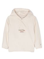 Calvin Klein Kids hoodie en coton à logo imprimé - Tons neutres