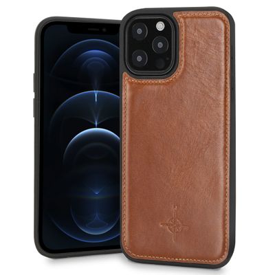 NorthLife - iPhone 12 Pro Max - Leren Backcover hoes - Cognac