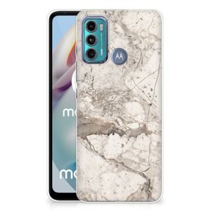 Motorola Moto G60 TPU Siliconen Hoesje Marmer Beige