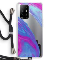 Zweverige regenboog: Oppo A95 5G Transparant Hoesje met koord