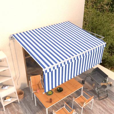 Luifel automatisch uittrekbaar met rolgordijn 4,5x3 m blauw wit