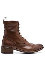 Officine Creative bottines en cuir à perforations - Marron - thumbnail