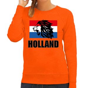 Oranje fan sweater / trui Holland met leeuw en vlag EK/ WK voor dames