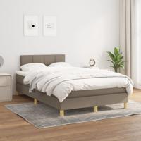 Boxspring met matras stof taupe 120x200 cm