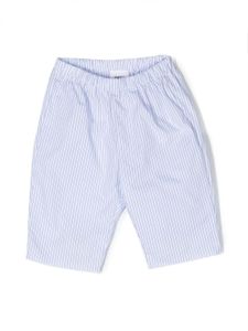 Douuod Kids short en coton à fines rayures - Blanc