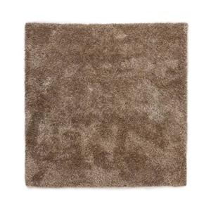 Tapeso Vierkant hoogpolig vloerkleed velvet - Posh beige - 240x240 cm