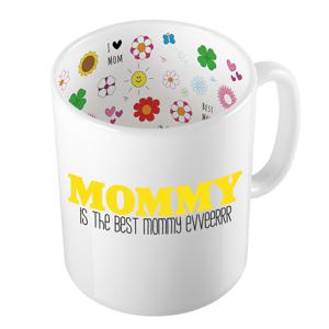 Cadeau koffie/thee mok voor mama - geel - mama is de beste - keramiek - 300 ml - Moederdag