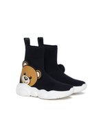 Moschino Kids baskets chaussettes à patch Teddy - Noir - thumbnail