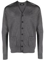 DSQUARED2 cardigan en maille à logo brodé - Gris