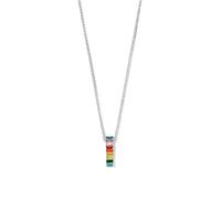 Ketting Rainbow zilver-zirconia meerkleurig 45-50 cm