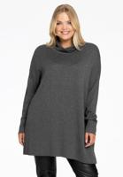 Yoek Pullover wijd met col | Grijs | Maat 50/52