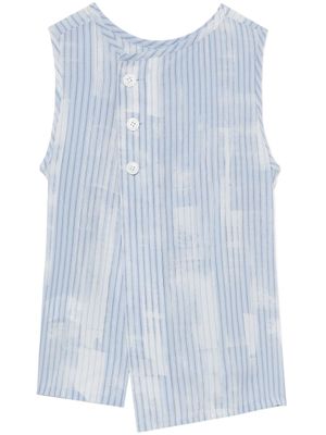 Y's chemise asymétrique à fronces - Bleu