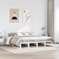 Bedframe zonder matras massief grenenhout wit 200x200 cm