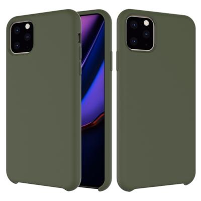 Effen kleur Liquid silicone schokbestendig Case voor iPhone 11 Pro Max (Army Green)